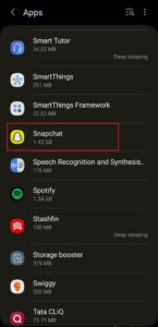 android setting for snapchat time sensitive
