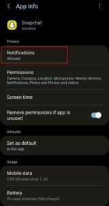 snapchat time sensitive notification for android phones