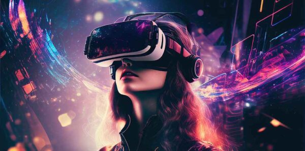 A gamer in the metaverse world