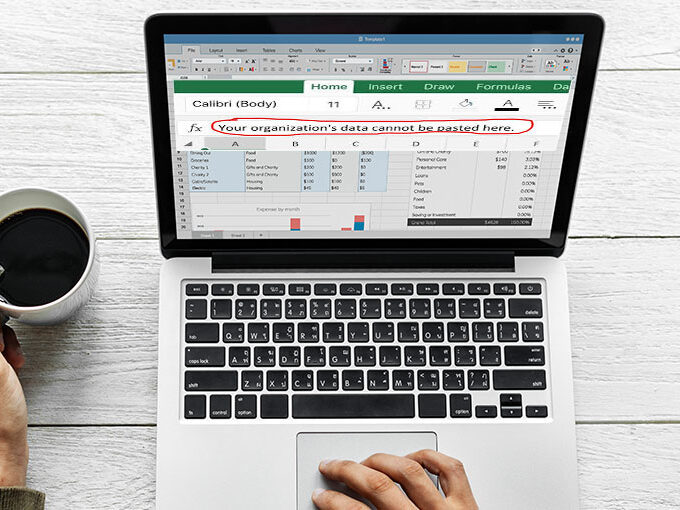 Your Organization's Data Cannot Be Pasted Here