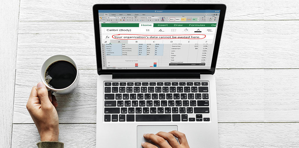 Your Organization's Data Cannot Be Pasted Here
