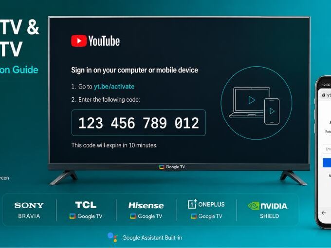 Android TV Google TV YouTube activation using yt.be/activate