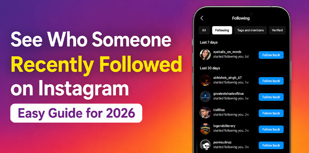 Recently Followed on Instagram