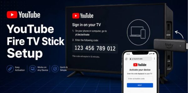 YouTube Fire TV Stick setup using yt.be/activate