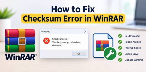 Checksum Error in WinRAR
