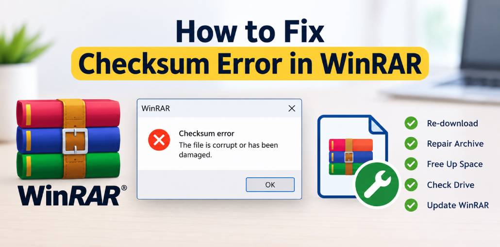 Checksum Error in WinRAR